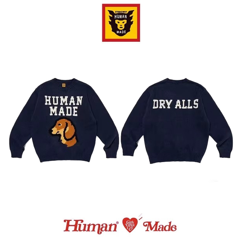 【Human Made】🇯🇵 เสื้อกันหนาว เสื้อสเวตเตอร์ทรงหัวใจ สไตล์ญี่ปุ่น oversize ให้ความอบอุ่น