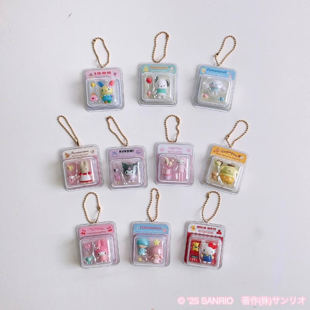 🥧 พวงกุญแจ Sanrio Mini Box  คอล Miniature Toy Japan ꔛ ซานริโอ้ ของแท้