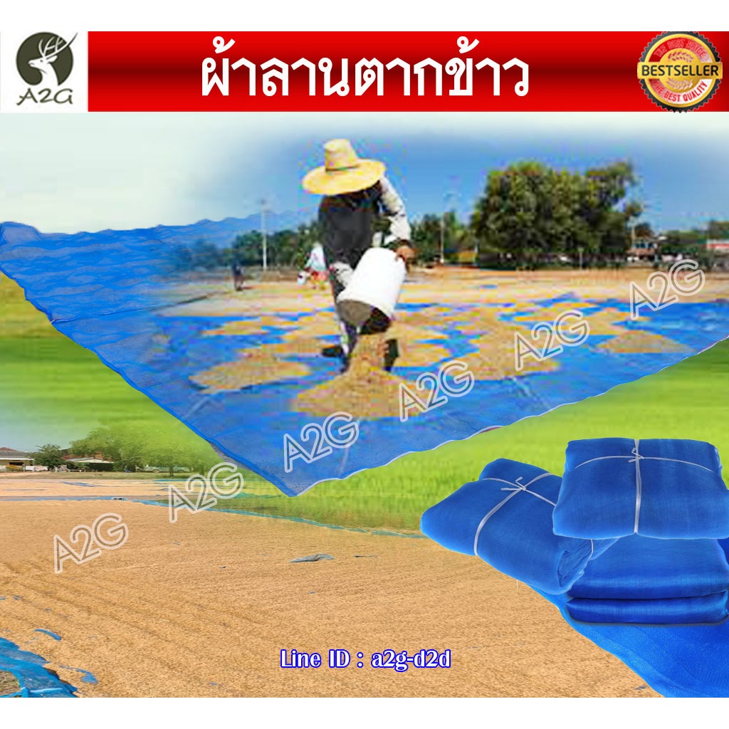 ผ้าลาน (เมตรเต็ม) ลานตากข้าว ผ้าลี่ตากข้าว ตาข่ายตากข้าว พร้อมใช้งาน เย็บสำเร็จรูป เกรดA