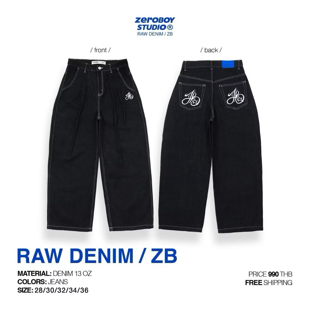 ZEROBOY® — RAW DENIM / ZB " กางเกงยีนส์ผ้าดิบ "