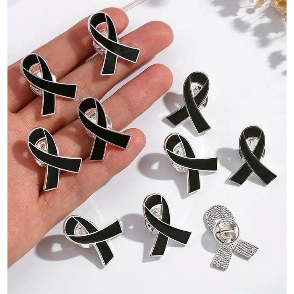 twinsshop_ เข็มกลัดโบว์ไว้อาลัยสีดำ