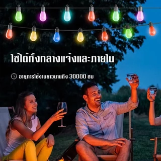 Panasi ไฟประดับ ไฟปีใหม่ ไฟกระพริบ เชือกไฟใหญ่ ไม่ใช่เชือกไฟเล็ก !!! มี 3 สี Warm White /RGB ผ่านแอป