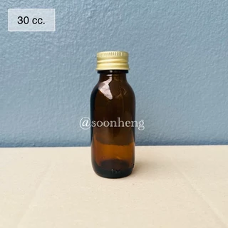 [TG489/W510](แพ็ค 24 ใบ) ขวดแก้วสีชา/ใส 30 มล พร้อมฝาและจุกใน