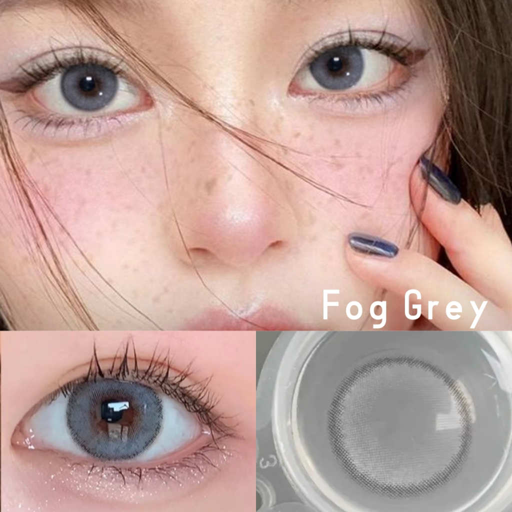 【graded Lens】Midroo คอนแทคเลนส์สี Fog Color Green/ Brown/Gray/Blue ขนาดมินิ 14.0mm-1คู่