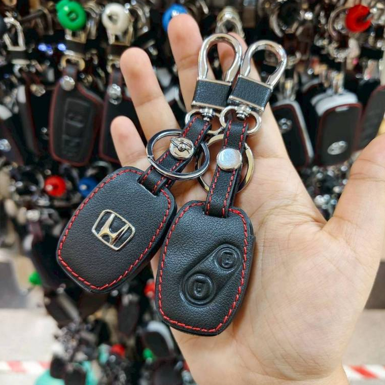 ซองหนังกุญแจรถยนต์ ปลอกหุ้มพวงกุญแจ ตรงรุ่น HONDA JAZZ CITY BRIO  CIVIC CR-V  ACCORD 2ปุ่ม