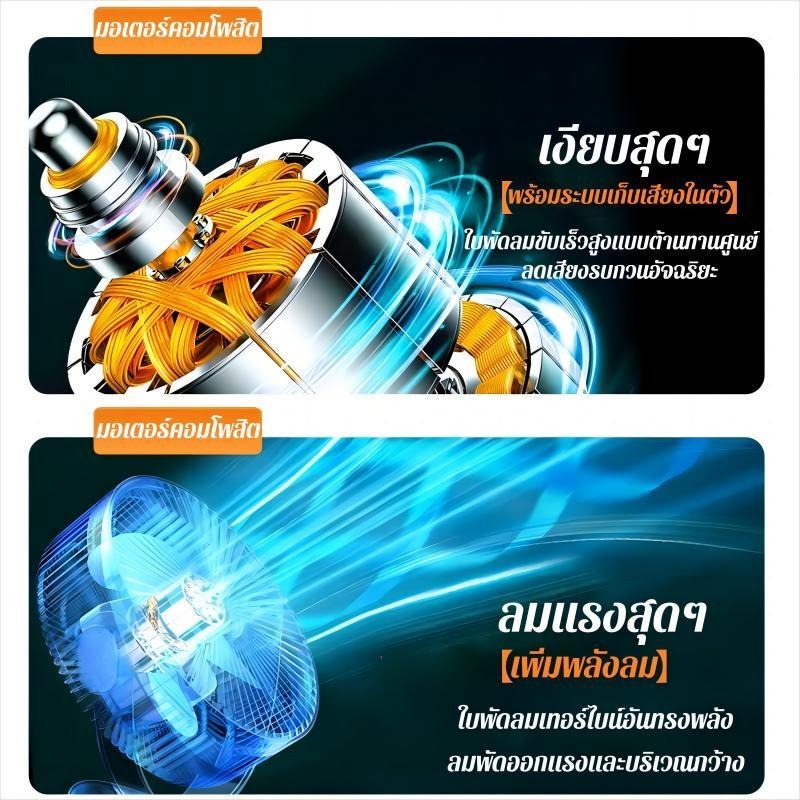 พัดลมพกพา 50000mAh ป่าสบายกว่าแอร์! มอเตอร์เยอรมัน ลมแรง เงียบ ปลอดสาย ใช้ได้ทุกสถานการณ์ แคมป์ปิ้ง/ตั้งโต๊ะ - รูปที่ 6