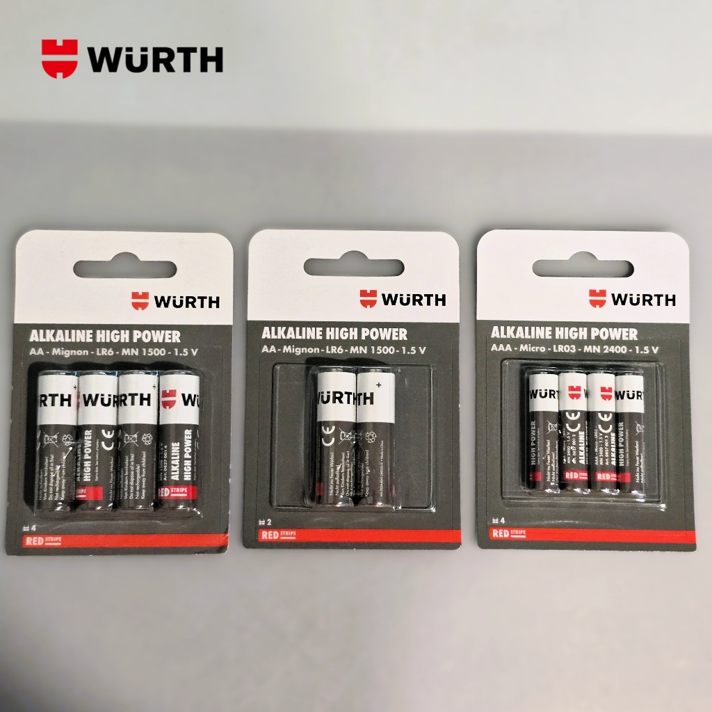 Wurth Alkaline Battery 1.5V ขนาด AA/AAA LR03 ถ่านอัลคาไลน์ 1.5V [มีให้เลือก 2 ขนาด]