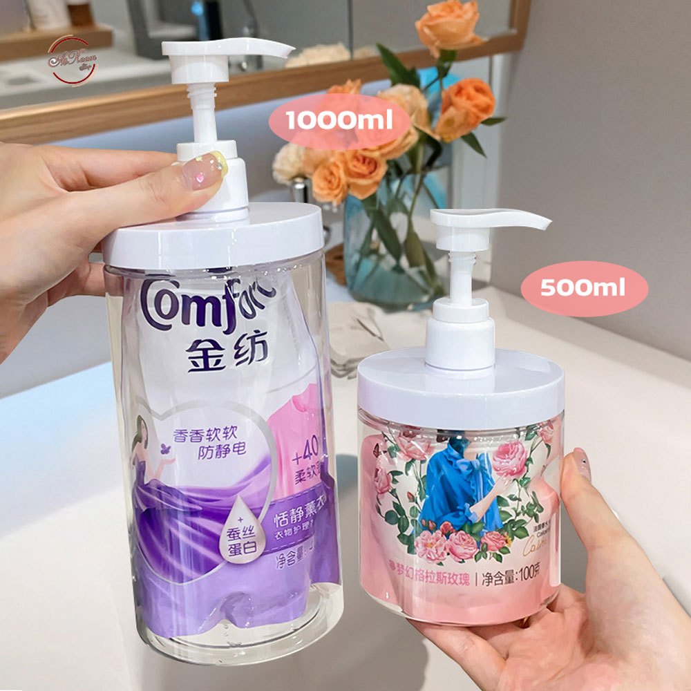 ฟรีสติ๊กเกอร์ ขวดหัวปั้ม ใส่ของเหลว 1000ml, 500ml ขวดใส่ของเหลว ขวดเปล่า ขวดใส่น้ำยา