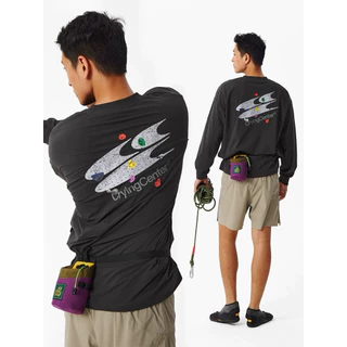 CryingCenter เสื้อยืดคอกลมแขนยาวสำหรับออกกำลังกาย Rock Climbing Long-Sleeve T-Shirt (UPF 50+)