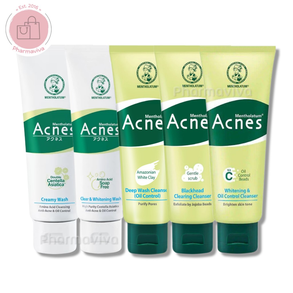 โฟมล้างหน้า Mentholatum Acnes 50 หรือ 100 กรัม Creamy wash Clear&Whitening Wash Mentholatum Acne เมน