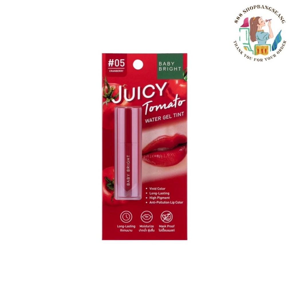 Baby Bright ลิปทินท์เนื้อเจล ไม่ติดแมส【ติ้นมะเขือเทศ】JUICY TOMATO WATER GEL TINT