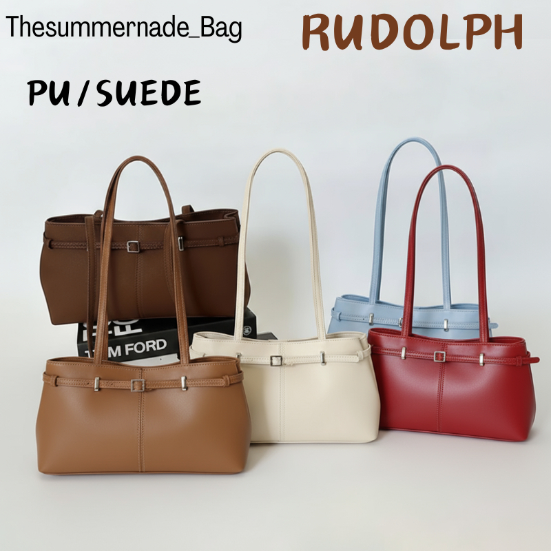 พร้อมจัดส่ง✨Thesummernade_Bag RUDOLPH กระเป๋าสะพายข้างหนัง กระเป๋าสไตล์ polarball ผ้าคุณภาพสูง PU/SUEDE Tote Bag - รูปที่ 2