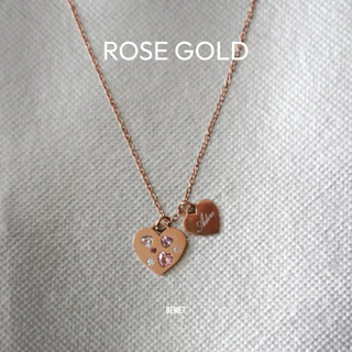 Je t'aime necklace (2 heart with engrave) / สร้อย locket หัวใจ (สลักจี้ได้)