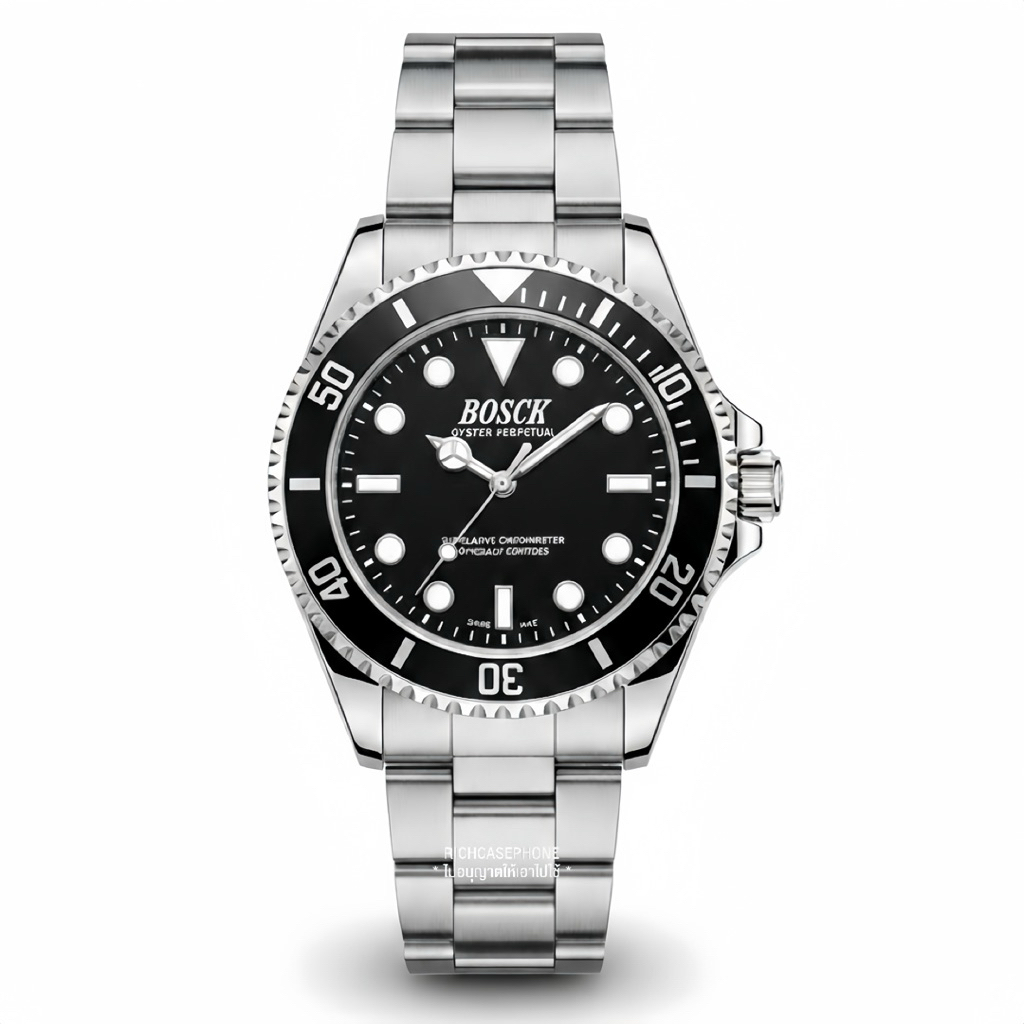 นาฬิกา BOSCK แท้ รหัส BK11 ระบบอนาล็อก หน้าปัดกลม สายสแตนเลส ขนาด 42 CM. มีหลายสี