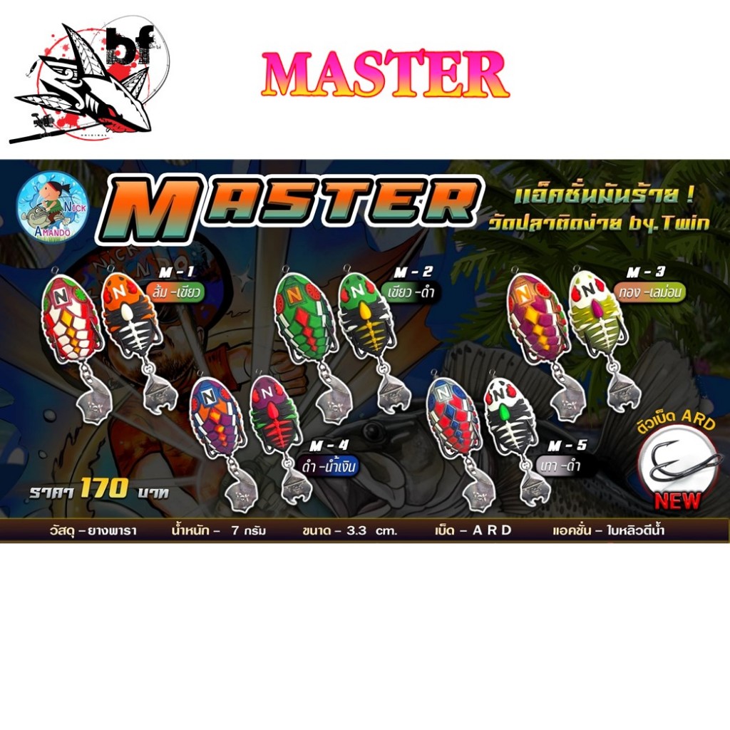 เหยื่อปลอม Nick Amando รุ่น MASTER ขนาด 3.3 เซน น้ำหนัก 7 กรัม