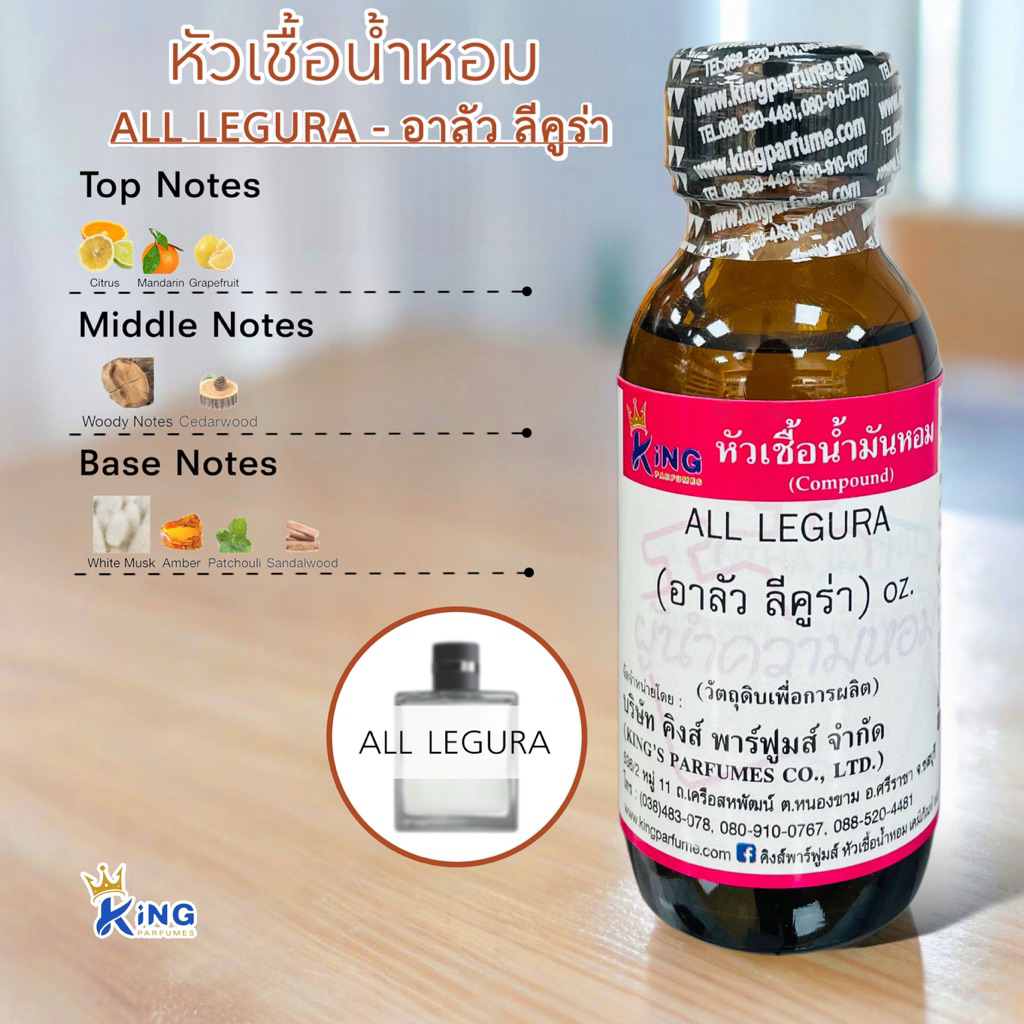 หัวเชื้อน้ำหอม กลิ่นออร์ ลีคูร่า - ALL LEGURA ขนาด30-100ML