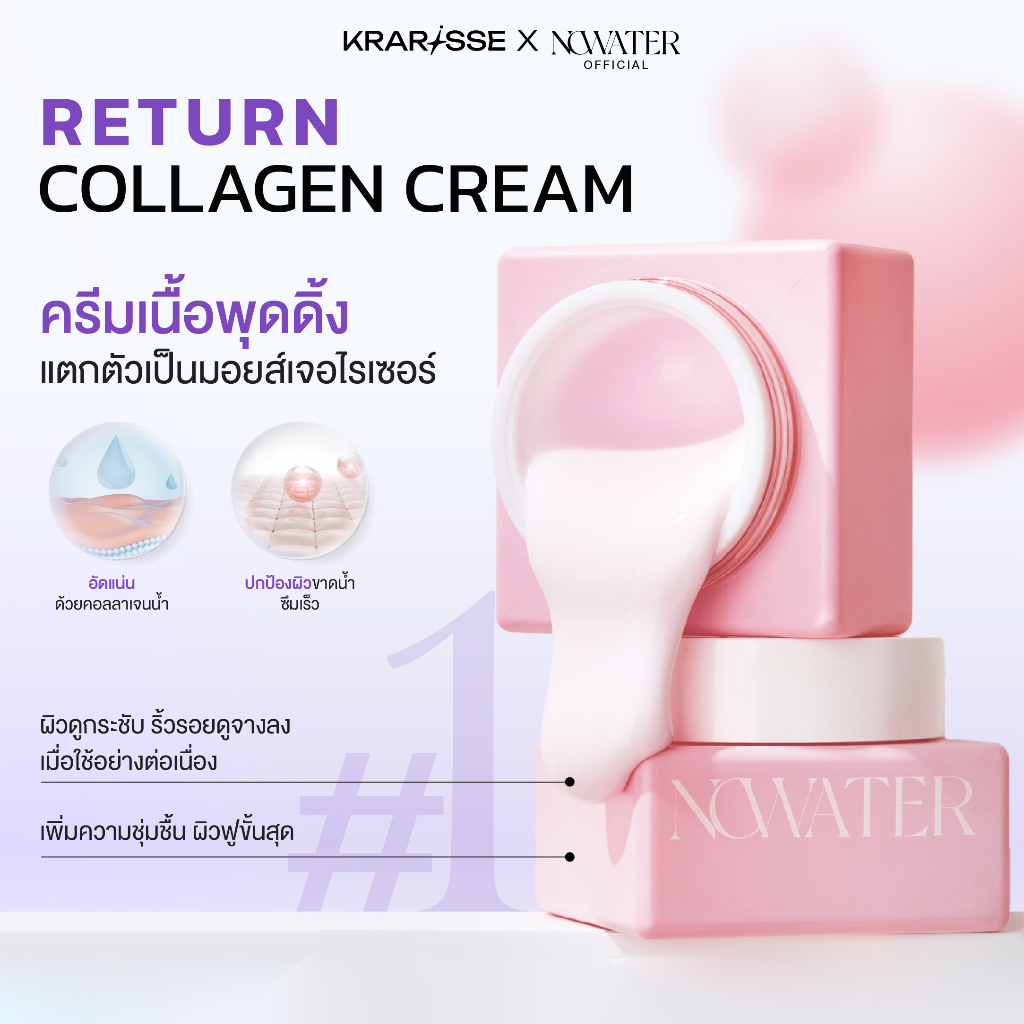 ครีม เนื้อพุดดิ้ง NOWATER Return Collagen Cream โนวอเตอร์ รีเทิร์น คอลลาเจน ครีม