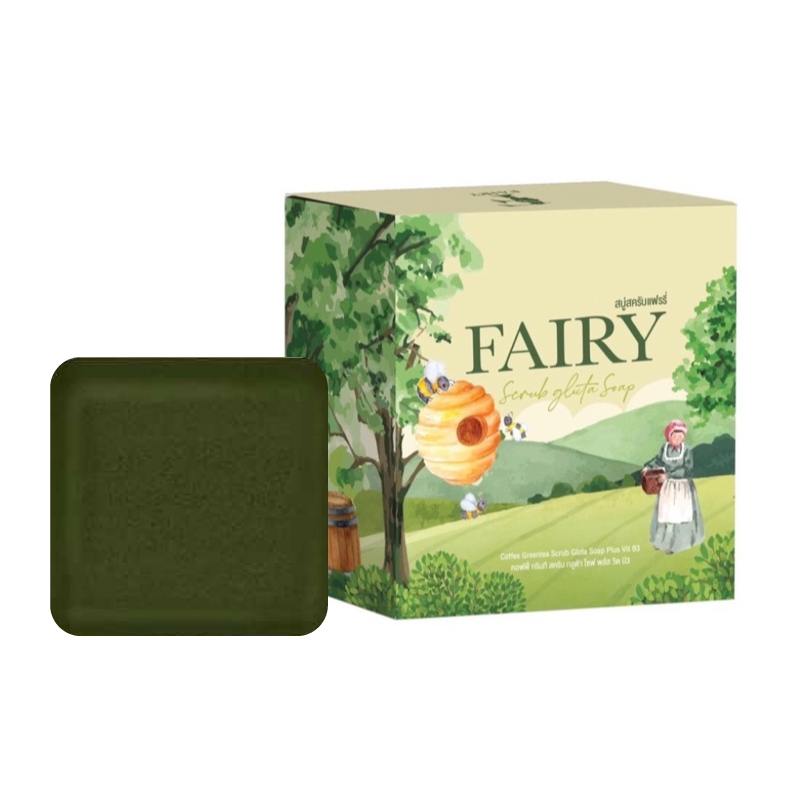 [แพคเกจใหม่] Fairy Scrub Gluta Soap สบู่สครับแฟรรี่ [50 g.]