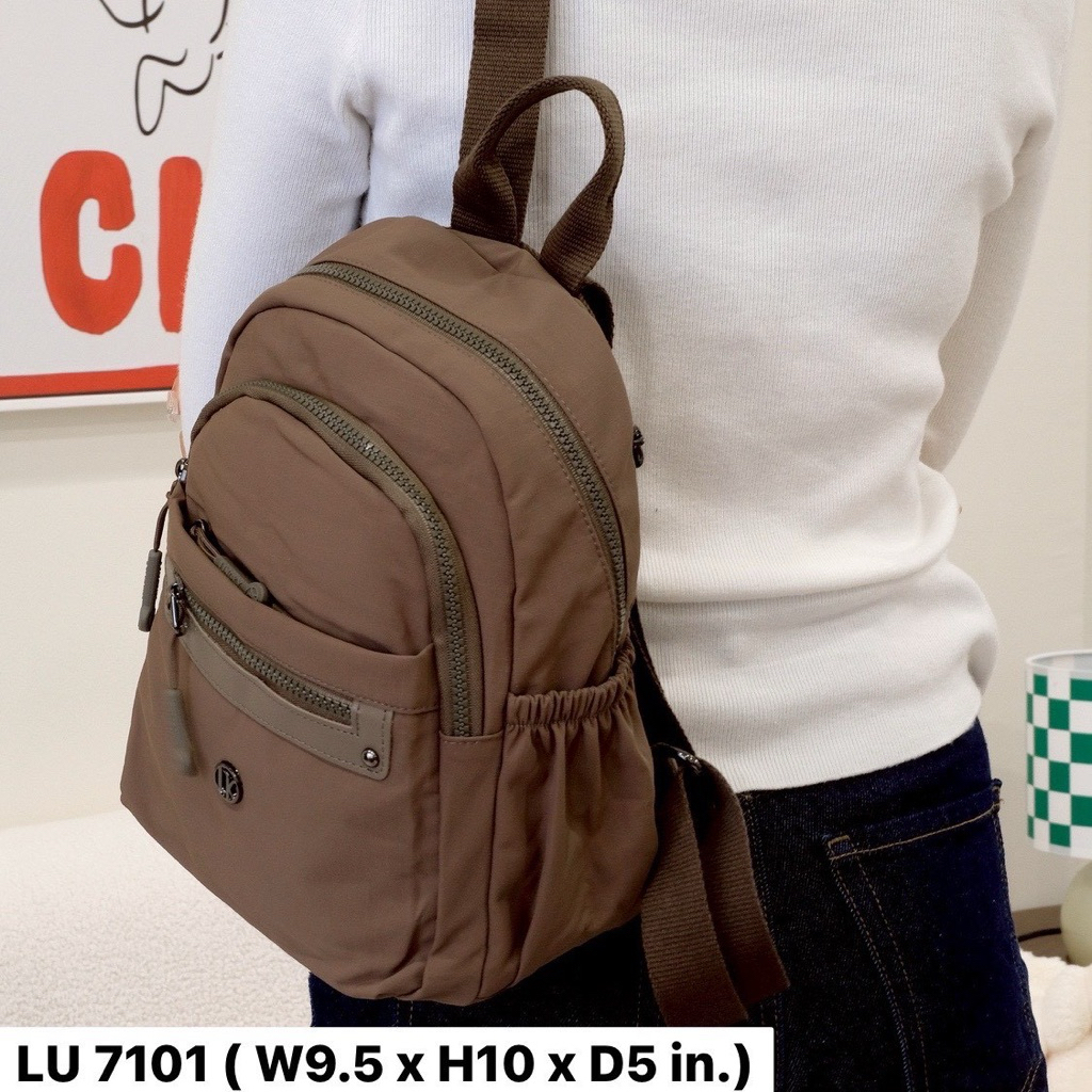 20- LU7101 กระเป๋าเป้ ผ้าร่มสปอร์ต รุ่น  LU 7101 ไซส์ 9.5″ มีทั้งหมด  4 ซิป  มีให้เลือกด้วยกัน 5 สี  สวยทุกสึเลยค่าา ราคา ถูกที่สุด ดีลบีเคเค แกลเลอรีภาพที่ 9