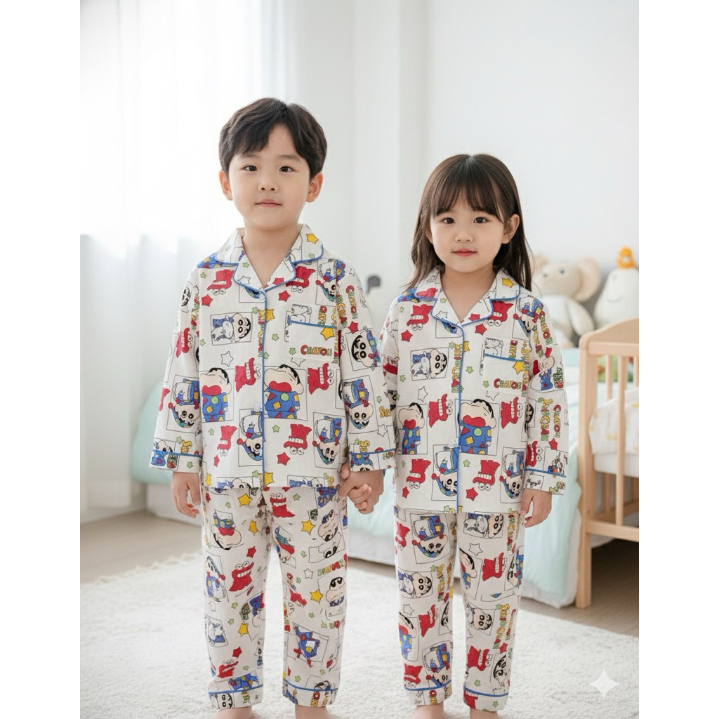 ชุดนอนเด็กผ้าไหมญี่ปุ่นงานป้ายbeeสินค้าพร้อมส่งแยกตะกร้าขายาวแขนยาวให้ลูกค้าสะดวกต่อการเลือก/เผื่อน้องสูงเร็วเพิ่ม1ไซด์