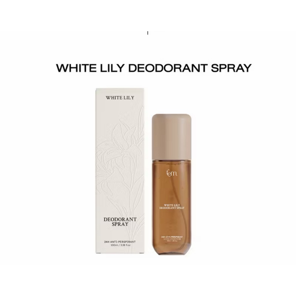 FEM White Lily Deodorant Spray สเปรย์เฟ็ม สเปรย์ระงับเหงื่อและกลิ่นกาย ปราศจากแอลกอฮอล์ 100ml.