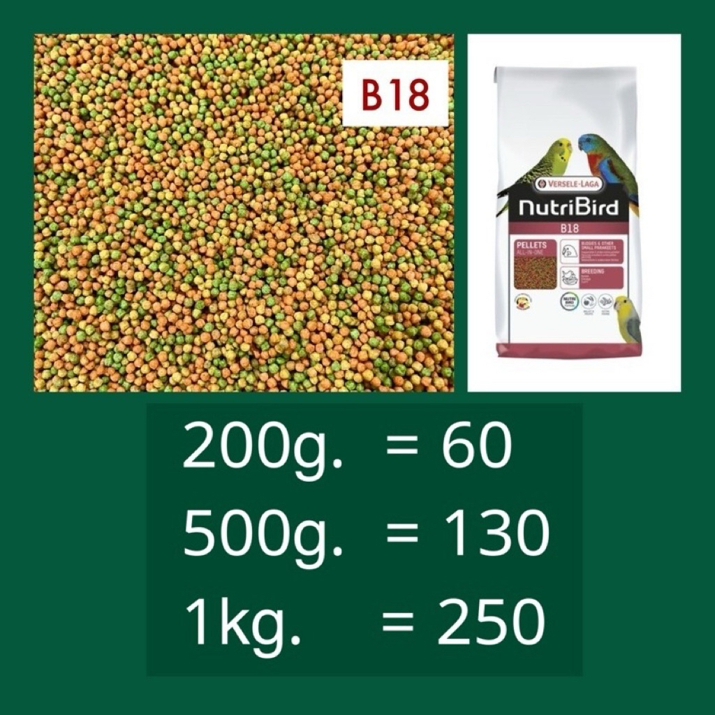 ⓅⓀⒻ NutriBird B18 อาหารนก นูทรีเบิร์ดบี18 (แบ่งบรรจุ)