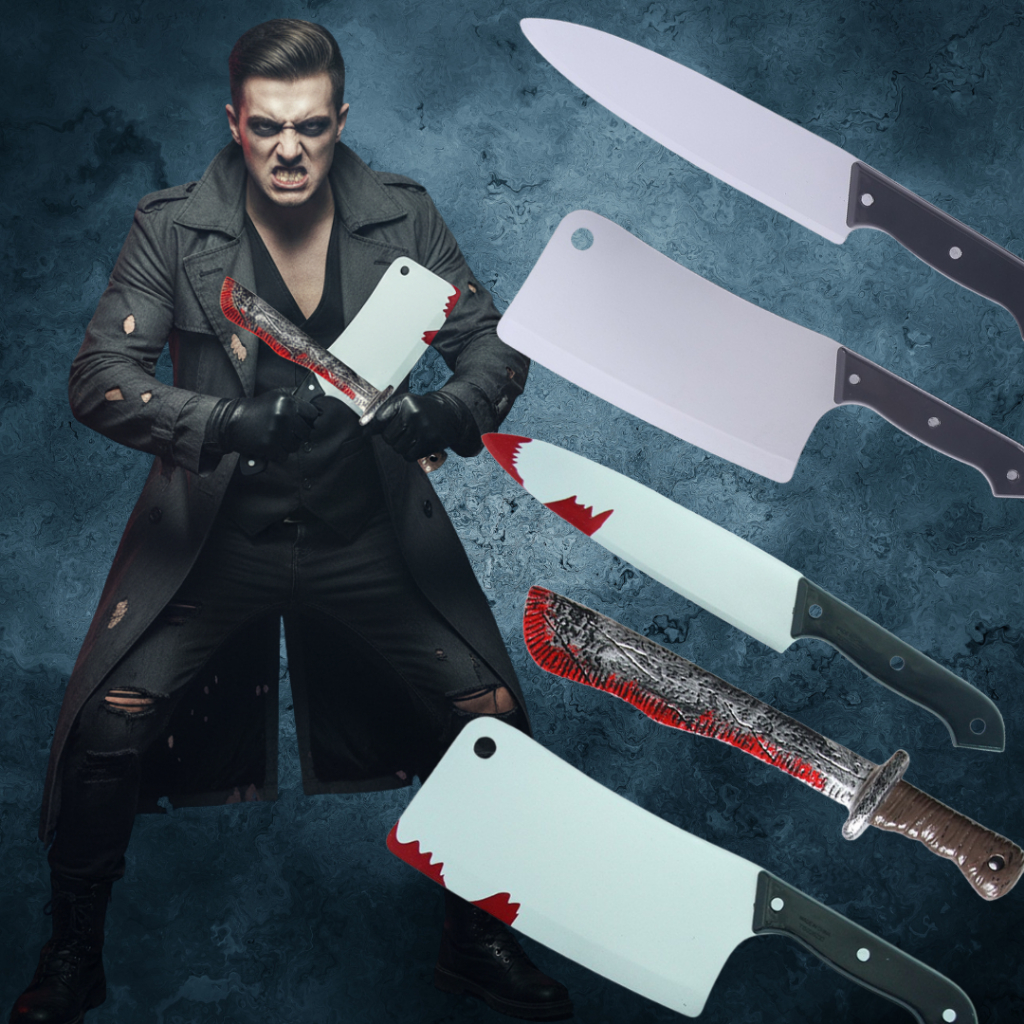 🔪พร้อมส่ง🔪 พร็อพมีดปลอมไม่มีคม ปังตอเชฟ มีดคอสเพลย์ Blood Knife อุปกรณ์ปาร์ตี้สยองขวัญ