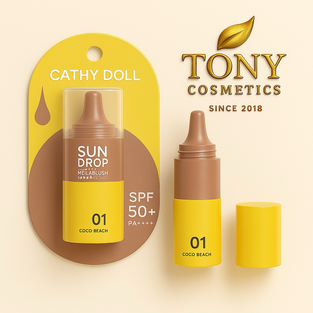 Cathy Doll Sundrop Melablush SPF50+ PA++++ เคที่ดอลล์ ซันดรอปเมลาบลัช บลัชออน เนื้อน้ำ เกลี่ยง่าย ขนาด 6g