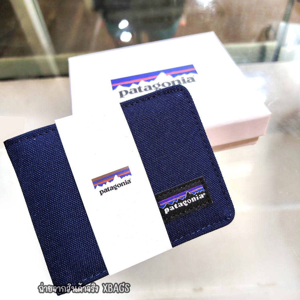Patagonia กระเป๋าสตางค์ 2 พับ พร้อมกล่อง+การ์ด ผ้าหนา เย็บโลโก้
