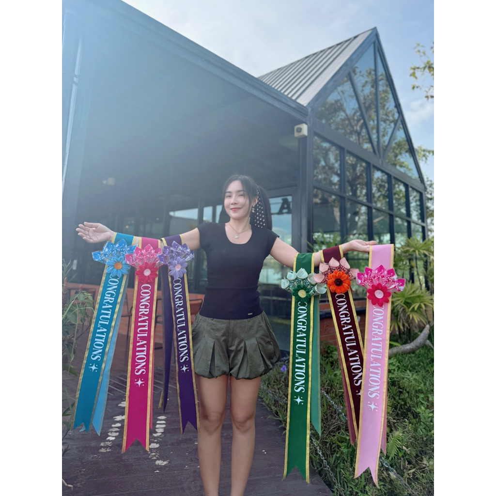 (83)สายสะพาย congratulations ผ้ากำมะหยี่เย็บขอบทอง ใส่ ธนบัตรได้ จำนวน 5 ซอง พร้อมส่งค่ะ ใส่ได้ทุกแบงค์