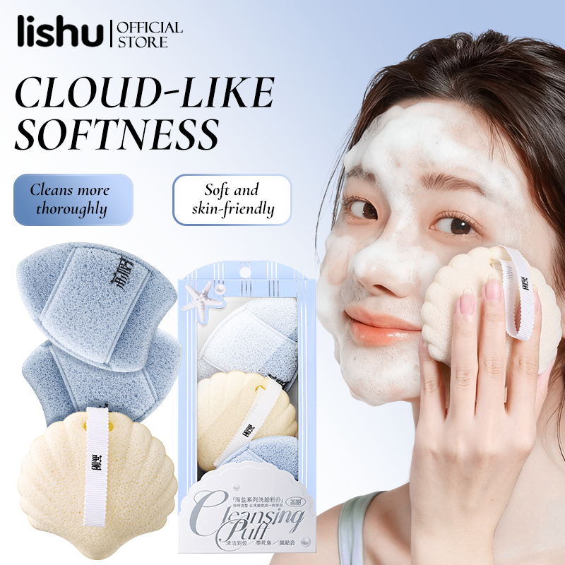 Lishu ฟองน้ำล้างหน้า ฟองน้ำล้างถุงมือ ฟองน้ำพิเศษสำหรับล้างเครื่องสำอาง นุ่ม สะอาด และหนาขึ้น