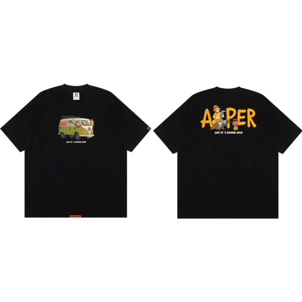 [ ของแท้ ] เสื้อยืด AAPE BY A BATHING APE graphic-print T-shirt ของใหม่ พร้อมส่ง