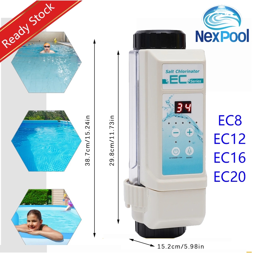 NexPool EC8/EC12/EC16/EC20 Saltwater Salt Chlorine Generator  Swimming Pool Electrolysis Salt Chlori