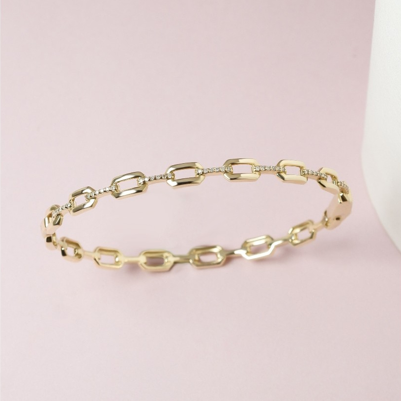 Grace Fine Jewelry กำไลทองแท้ 9K Chain Diamond