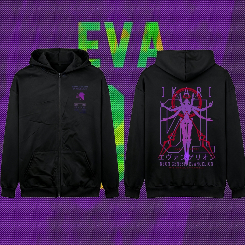 Neon Genesis Evangelion / EVA อะนิเมะ เสื้อคลุมด้วยผ้า Cardigan Unit-01 Hooded cardigan M-3XL ใส่สบาย ผ้านิ่ม