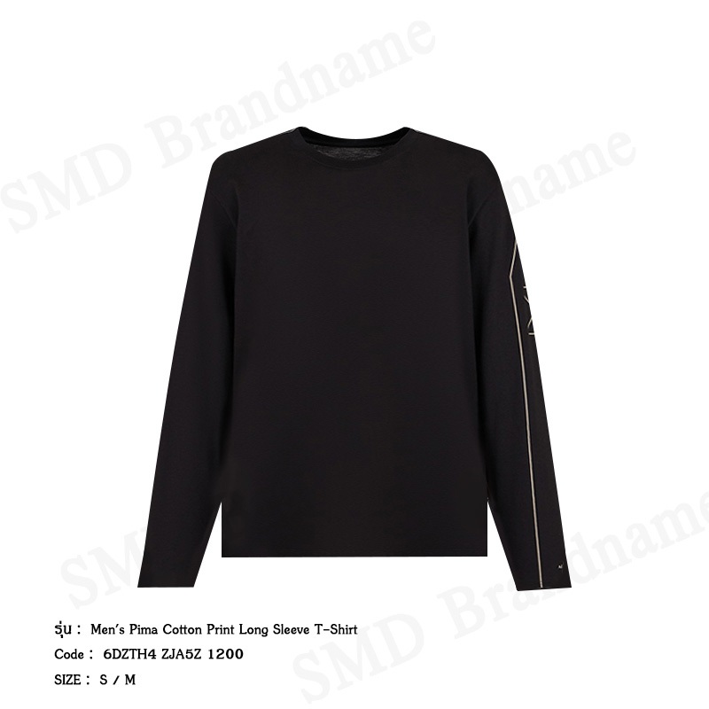 Armani Exchange เสื้อคอกลมแขนยาวผู้ชาย รุ่น Men's Pima Cotton Print Long Sleeve T-Shirt Code: 6DZTH4