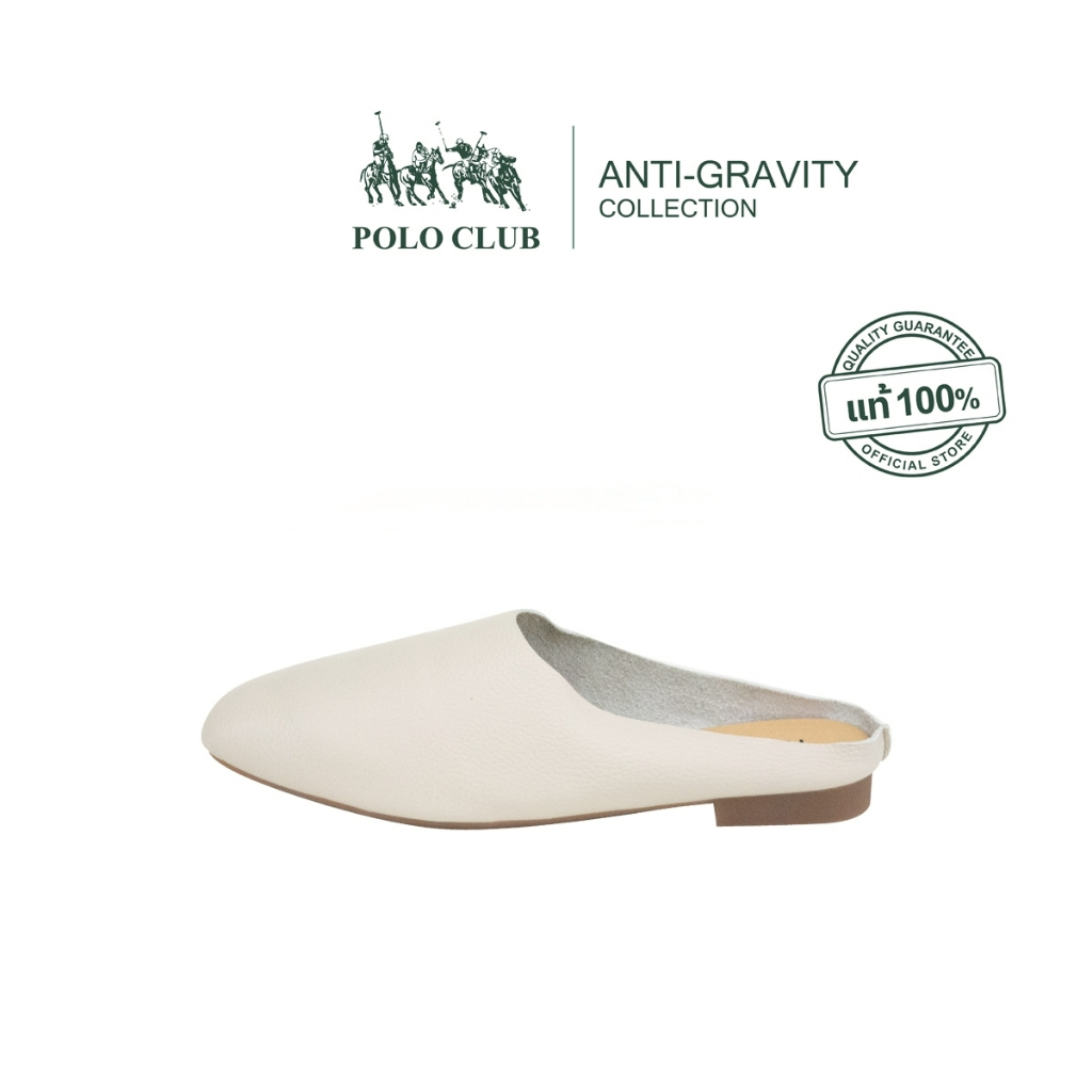 POLO CLUB รองเท้าเปิดส้น รุ่น AG-2012 สี OFF-WHITE | รองเท้าผู้หญิง สูง 0.5 นิ้ว
