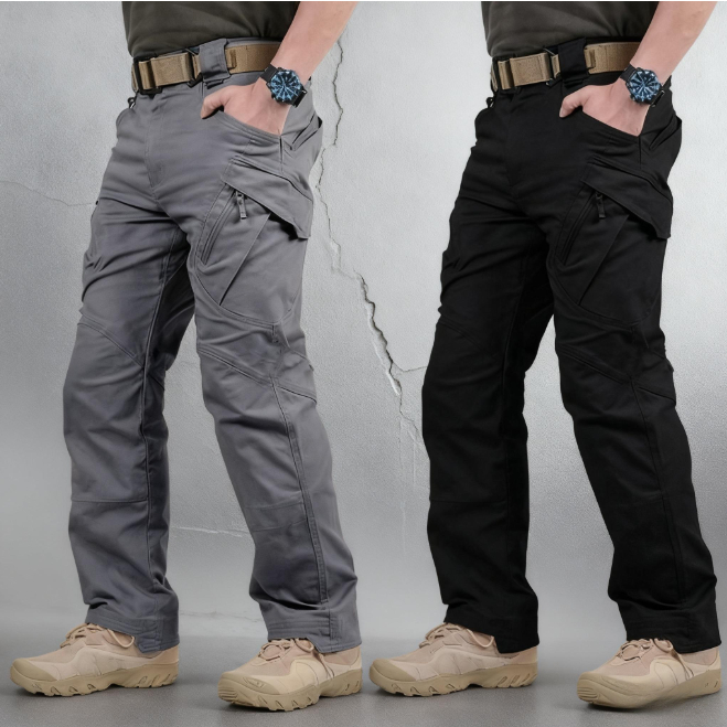กางเกงยุทธวิธีผู้ชาย หลายกระเป๋า รุ่น IX9 และ กางเกงคาร์โก้ชาย มีคุณสมบัติกันน้ำ