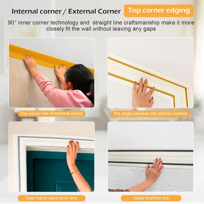 สติ๊กเกอร์ขอบบัวกันน้ําแบบมีกาวในตัวสําหรับมุมผนังเว้า ขอบบัว 3มิติ ขอบบัวติดผนังกาวในตัว คิ้วบัวติดผนัง 3มิติมีกาวในตัว - รูปที่ 2