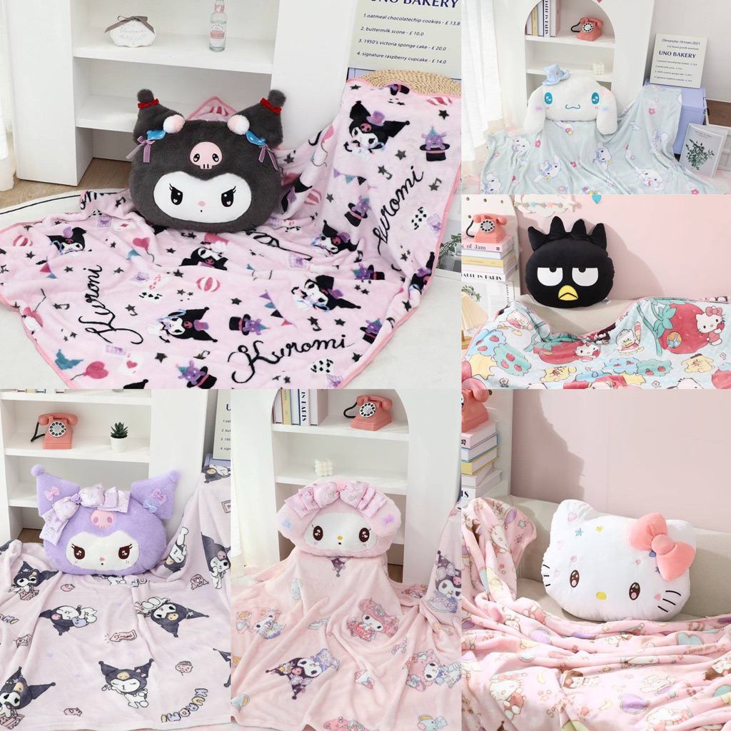 หมอนผ้าห่ม ผ้าห่ม Sanrio ขนาด 100x150cm