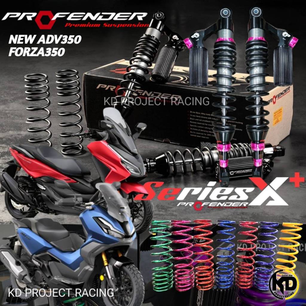 โช๊ค Profender รุ่น Xseries และ Xseries Plus+ Honda Forza300,350, ADV350, 2018-25