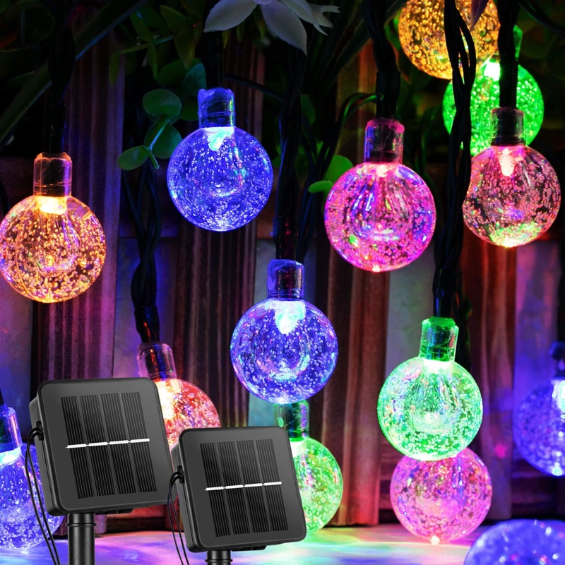 ไฟตกแต่ง SOLAR ไฟลูกแก้ว 50LED 10เมตร 8โหมด แต่งสวนและกลางแจ้ง โซล่าเซลล์ ไฟเส้นอัจฉริยะ ประหยัดไฟมาก ทนแดด ทนฝน วินเทจ