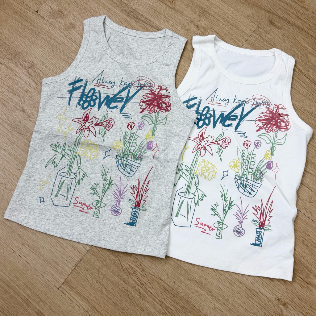 tshop เสื้อกล้ามพิมพ์ลาย Flower