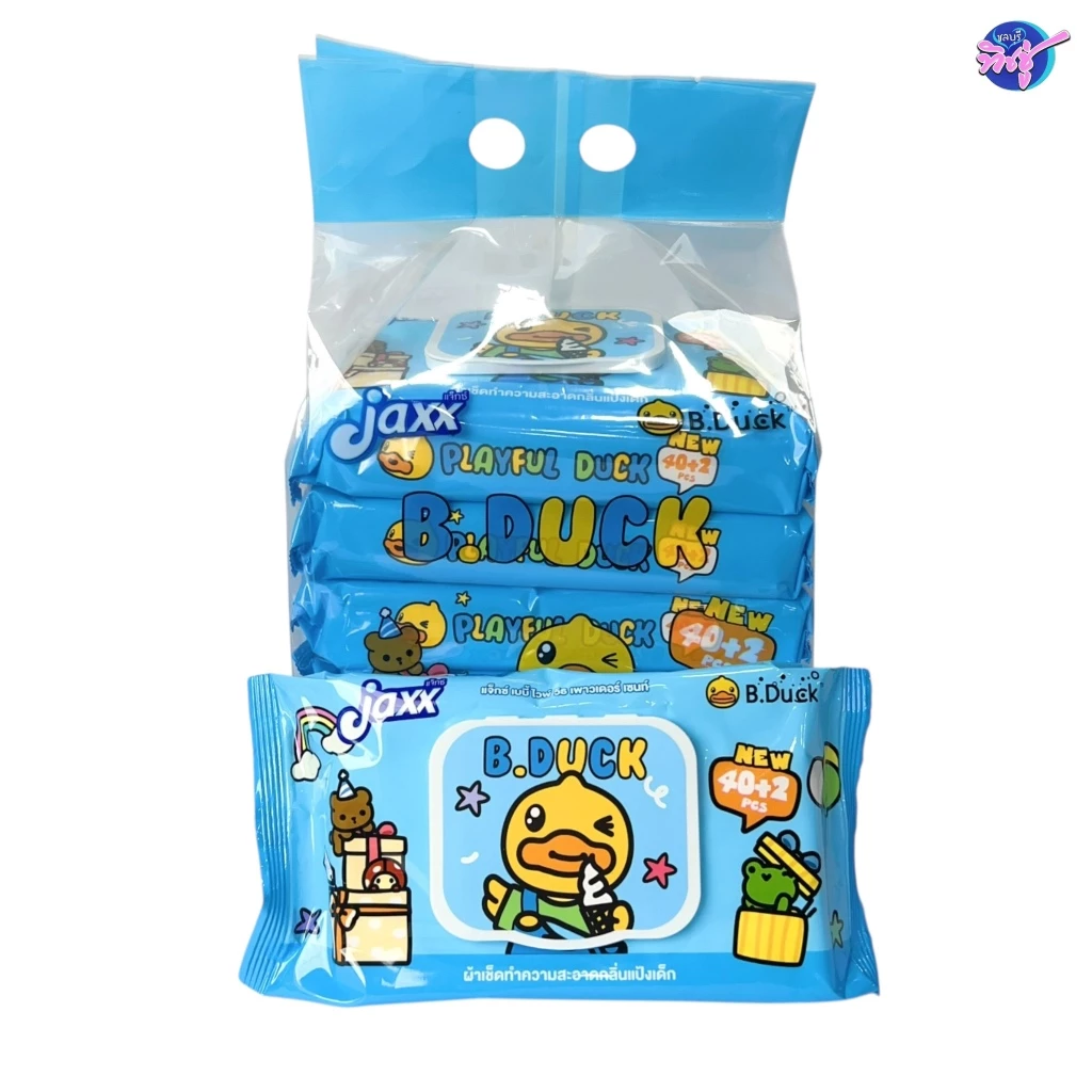 [เซท 2 แพค] JAXX B.Duck แจ๊กซ์ บีดักซ์ กระดาษทิชชู่เปียก ห่อ40แผ่น แพค6ห่อ