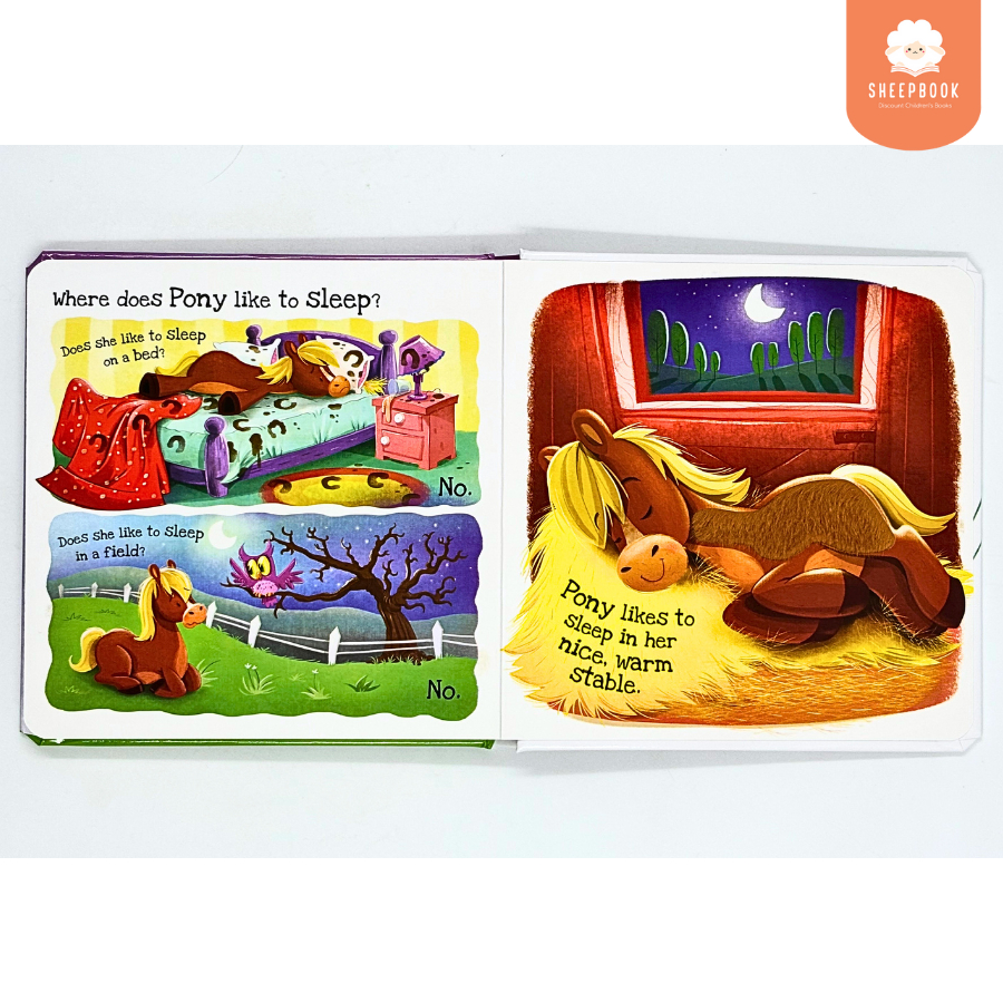 บอร์ดบุ๊คผิวสัมผัส What Does Pony Like? กระดาษแข็งทุกหน้า G1B1 - รูปที่ 4