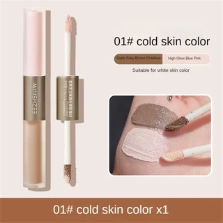 N491 MINSHZEE คอนทัวร์สองหัว ไฮไลท์ คอนทัวร์เนื้อลิขวิด ไฮไลท์เงาจมูก เงาใบหน้า เพิ่มความกระจ่างใส พกพาง่าย