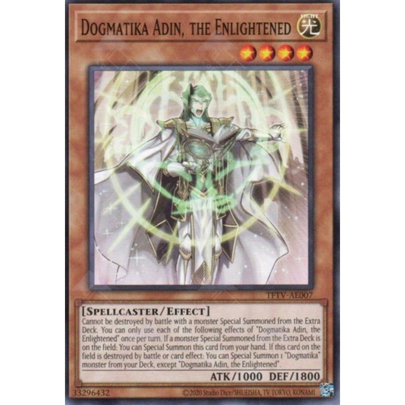 Yugioh Asia-Eng [TFTV-AE007] Dogmatika Adin, the Enlightened (Common) การ์ดยูกิแท้ถูกลิขสิทธิ์
