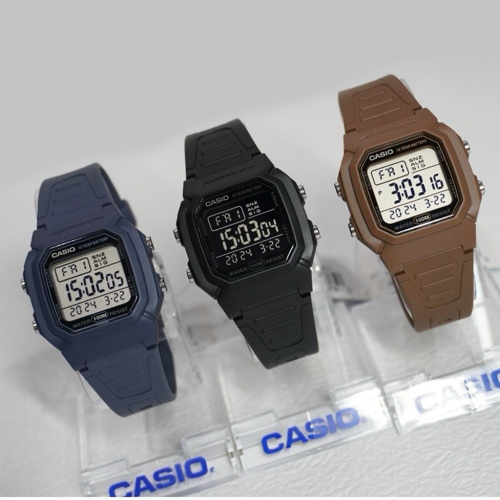 Casio Standard นาฬิกาข้อมือ รุ่น W-800 W-800H (W-800H-1A,W-800H-1B,W-800H-2A,W-800H-5A,W-800HD-1A)
