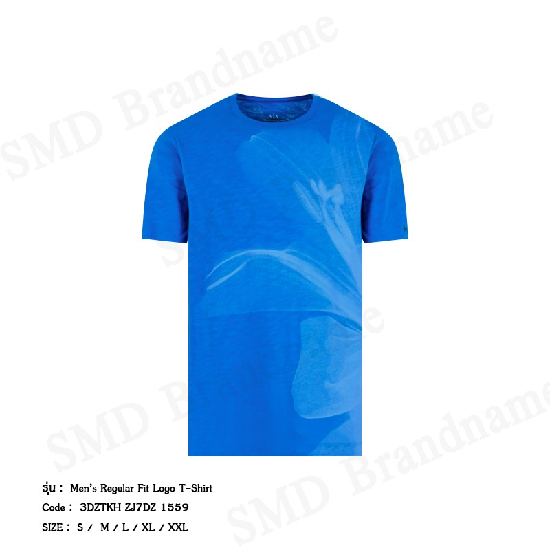 Armani Exchange เสื้อยืดคอกลมผู้ชาย รุ่น A/X Men’s Regular Fit Logo T-Shirt Code: 3DZTKH ZJ7DZ 1559