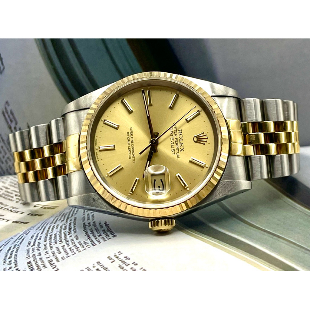 Rolex Oyster Datejust 16233 Automatic Cal.3135 Bezel Gold 18k